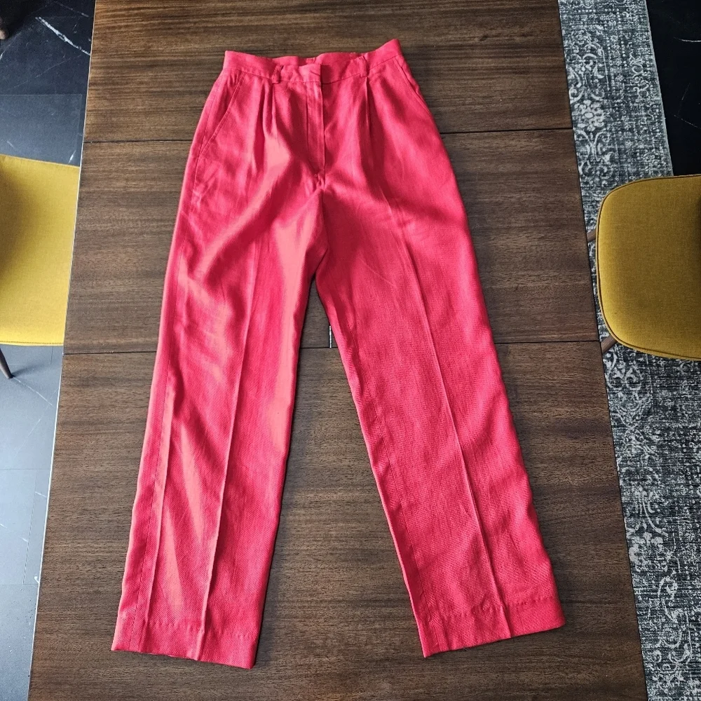 Vintage Ralph Lauren Red Linen Trousers - Picture 10 of 12